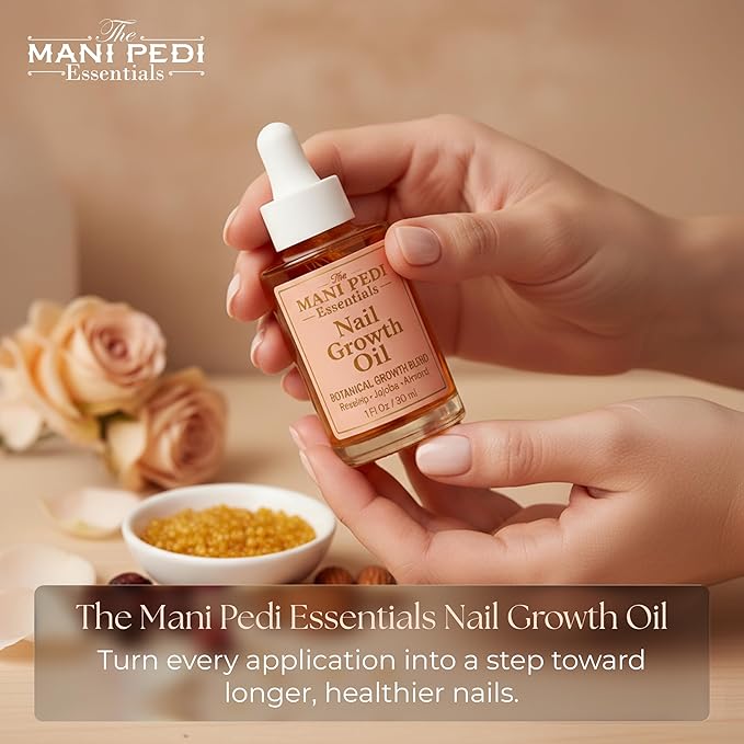 Natural Nail Growth Oil. Powerful Blend of Rosehip, Jojoba & Amond Oils. Promotes Stronger, Healthier Nails. Hydrates & Strengthens Cuticles for Faster Nail Growth - 1 Fl Oz