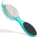 DecorRack (4 in 1) Pedicure Paddle Kit Tool with Pumice Stone for Feet, Foot Hand Toe Nail Cleaning Brush, Metal File and Emery Board, Manicure Foot Rasp Callus Remover Pedi Set (Green, 1 Pack)