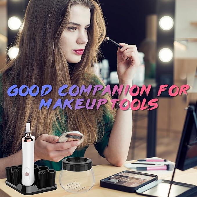 Electric Makeup Brush Cleaner Machine - Makeup Brush Cleaner for Brushes Wash and Dry Quickly -Perfect for Daily Makeup or Frequently Used Makeup Brushes
