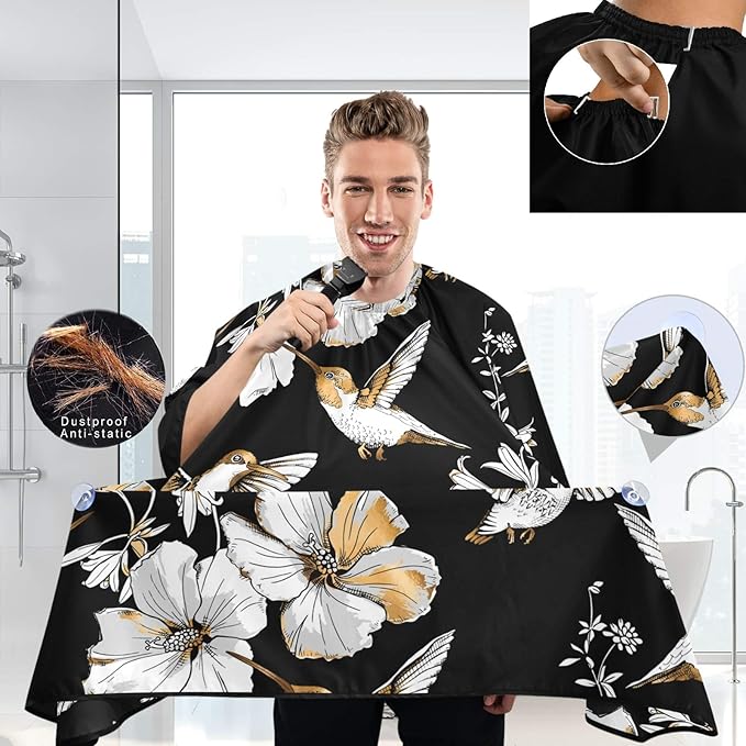visesunny Professional Barber Cape Polyester Hair Cutting Salon Cape Apron Anti-Static Beard Bib Grooming Apron