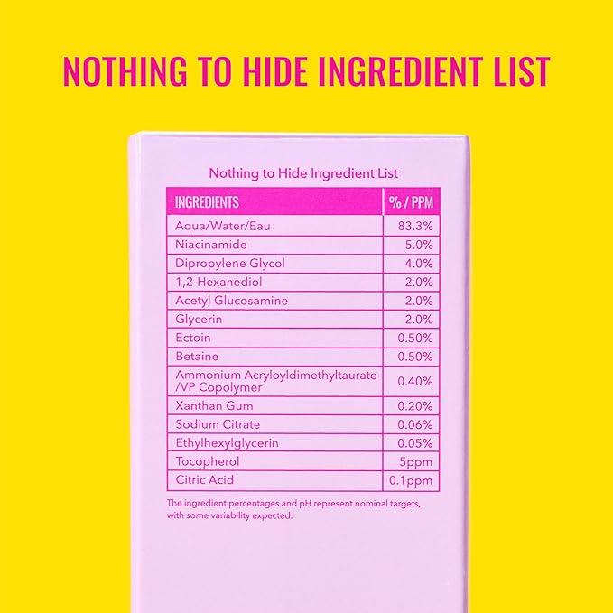Good Molecules 5% Niacinamide Serum with Ectoin - Ultra Hydrating Serum to Target Enlarged Pores and Blemishes - Moisturizing, Pore Minimizer for Face - Skin Care