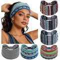 Wide Headbands for Women Knotted No Slip Head Bands Soft Turban Headband Hair Accessories Boho African Solid Color Head Wraps for Women Yoga Workout Pack of 6