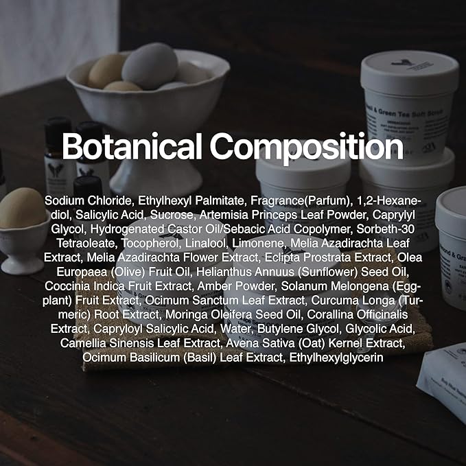 Himalayan Salt Body Scrub, Almond & Grape Seed Exfoliating Oil Scrub with BHA LHA, Deep Nourishing Body Polish for Dry Rough Skin, Real Grape Seed Powder, Dark Forest Scent, 10.5 oz