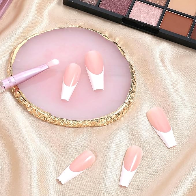Resin Nail Art Palette, Naill Polish Palettes, Nail Palette, Gilded Edge Resin Nails Art Palettes for Mixing Colors and Displaying Nails Gel Makeup (Pink)