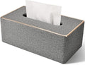 Tissue Box Cover Rectangular, PU Leather Tissue Box Holder for Kleenex, Napkin,Tissue Box Covers Rectangle for Bathroom Car Home Office Decorative 9.84"X5.63"X4.53" Grey