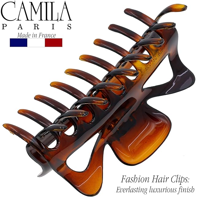 Camila Paris CP41 French Large Hair Clips for Women Thick Hair for Long Curly Wavy Hair, Girls Hair Claw Clip, Durable Styling Big Claw Clip for Thick Hair, Strong Hold No Slip Grip, Made in France