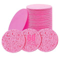 60-Count Compressed Facial Sponges Natural Cellulose - Reusable Professional Face Sponge for Cleansing, Exfoliating & Makeup Removal, Gentle Spa Skincare Tools for Travel Home Bath (pink)