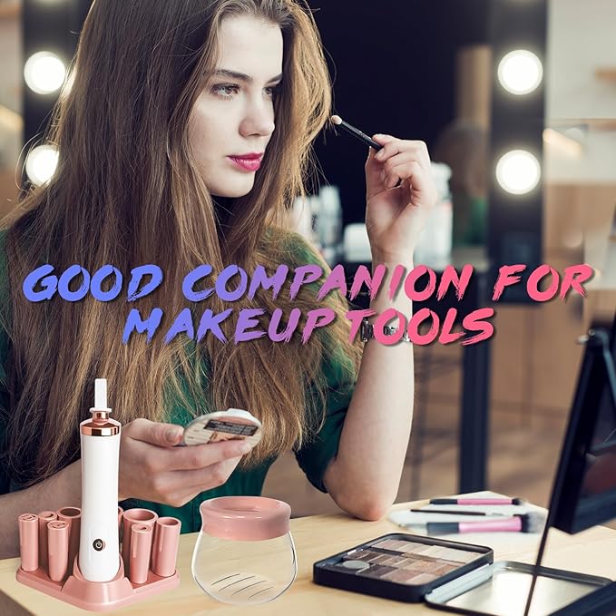 Makeup Brush Cleaner Machine - Super Fast Makeup Brush Cleaner and Dryer - Automatic Brush Cleaner Tool Suit for Most Makeup Brush Sizes