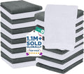 DAN RIVER 24 Pack Wash Cloths for Showering [12x12] - 100% Cotton Washcloths Premium Quality Flannel Face Cloths for Bathroom, Highly Absorbent and Soft Feel Wash Clothes, Grey & White