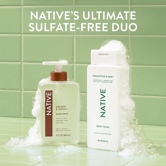 Native Sulfate Free Body Wash Contains Naturally Derived Ingredients | for Women & Men| Eucalyptus & Mint, 36 oz