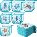 Bencailor 12 Pcs Pot Holders with Pocket Kitchen Hot Potholders Hot Pad Oven Mitts Cookie Bag Oven Gloves for Kitchen Gift Baking Cooking(Blue,Marine Animal)