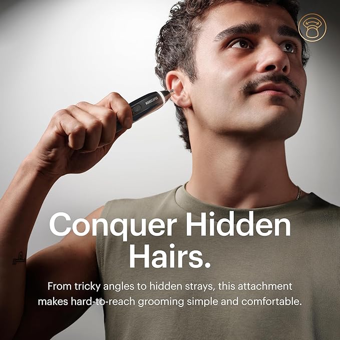 MANSCAPED® Weed Whacker® 3.0 PRO - Men's Electric Nose, Ear & Eyebrow Hair Trimmer – SkinSafe® Dual-Head System, LED Spotlight, Waterproof, Rechargeable, Travel Lock, Eyebrow Comb Attachment