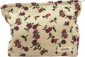 GUTGNK Corduroy Ladies Cosmetic Bag, Large Capacity Canvas Cosmetic Bag Travel Toiletry Bag Accessories Organizer, White Rose