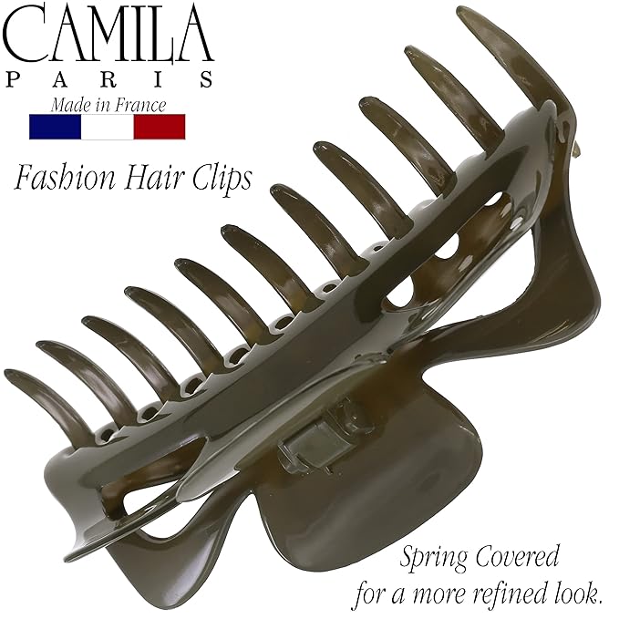 Camila Paris CP3501 French Large Hair Clips for Women Thick Hair for Long Curly Wavy Hair, Girls Hair Claw Clip, Durable Styling Big Claw Clip for Thick Hair, Strong Hold No Slip Grip, Made in France