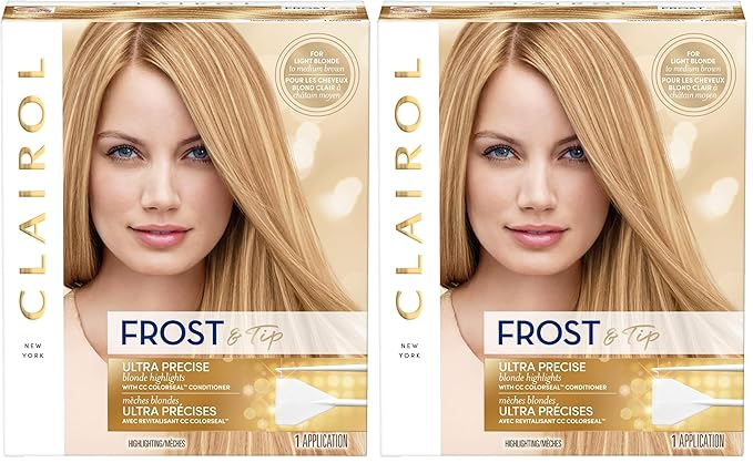 Clairol Nice'n Easy Frost & Tip Original Hair Dye, Light Blonde to Medium Brown Hair Color, Pack of 2