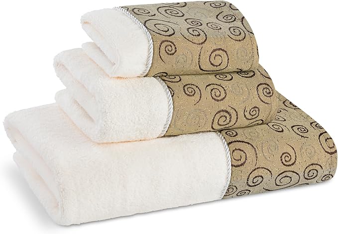Zahari Home Miramar 3 Piece Bath Towel Set - Modern Decor, Unique Design, Multi Color Towel Set