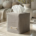 Stylish Tissue Box Cover - This Gray Linen Holder Instantly Covers Your Square Tissue Boxes - The Perfect Cube Cover for Your Bathroom and Home
