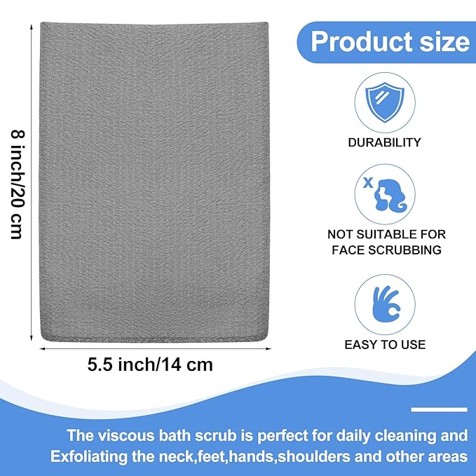 Tatuo 12 Pieces Korean Exfoliating Mitt Glove Italy Towel Body Skin Scrubber Exfoliating Scrubber for Remove Dead Skin Washcloth Korean(Small,White, Black, Gray)