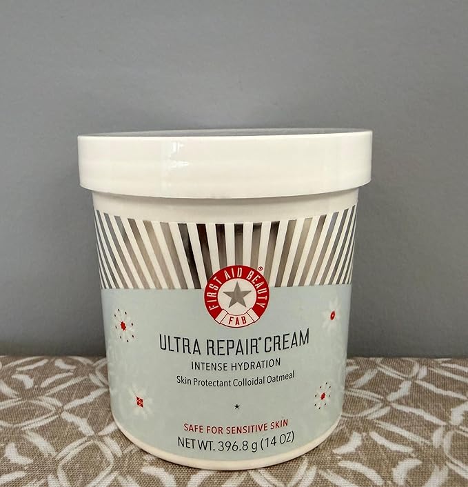 First Aid Beauty - Ultra Repair Cream, Intense Hydration Whipped Colloidal Oatmeal, Clinically Proven to Strengthen Skin Barrier in 7 Days & Helps Relieve Eczema, Luxury Face & Body Moisturizer, 14 oz