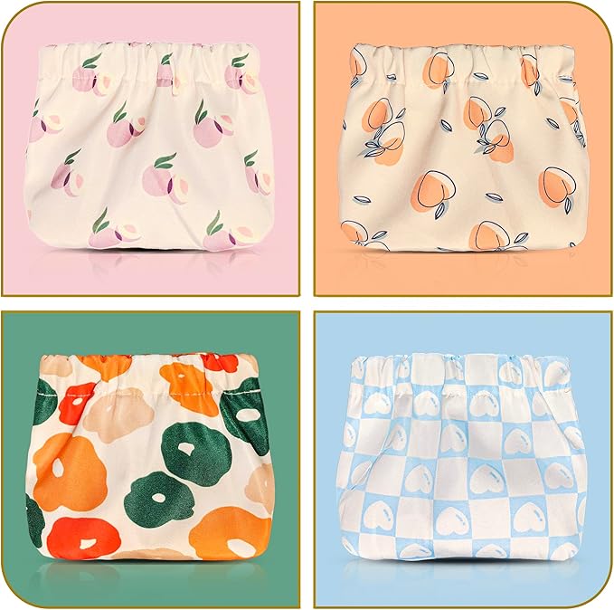 Mini Makeup Bag for Purse - 4 PCS Cosmetic Bags for Women, Waterproof Travel Bag, Lipstick Organizer