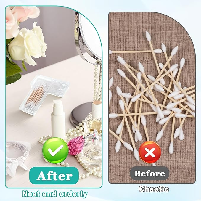 2PCS Cotton Swab Holder for Travel, Floss Picks Case, Portable Small Dental Floss Holders, Cotton Swab Boxs Travel Storage Case, Dental Toothpick Holder for Cottons Buds Hair Ties Flosss