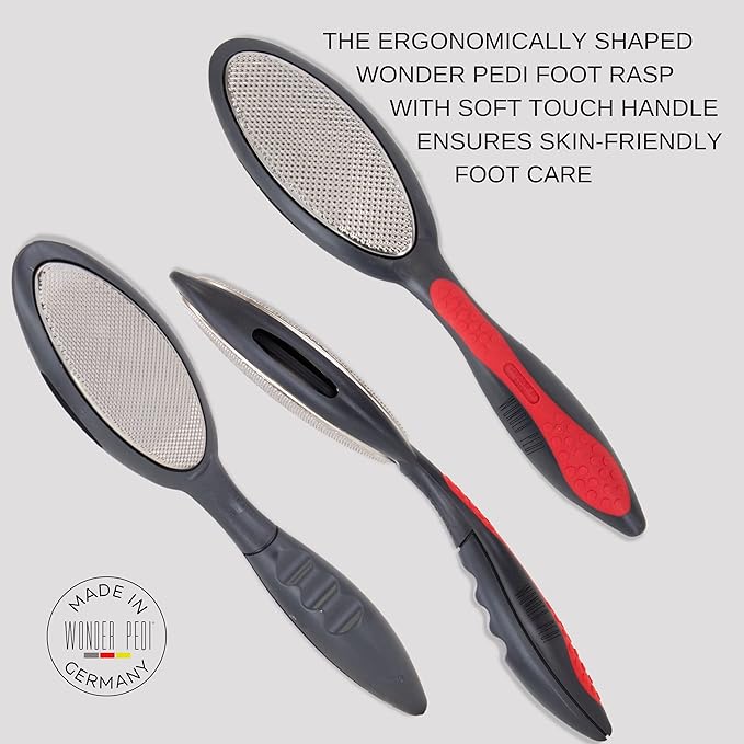Made in Germany Double Sided Metal Foot File - Stainless Steel Feet Callus Remover - Feet Scrubber Dead Skin - Heel Scraper Cracked Heels Repair Professional Foot Rasp.