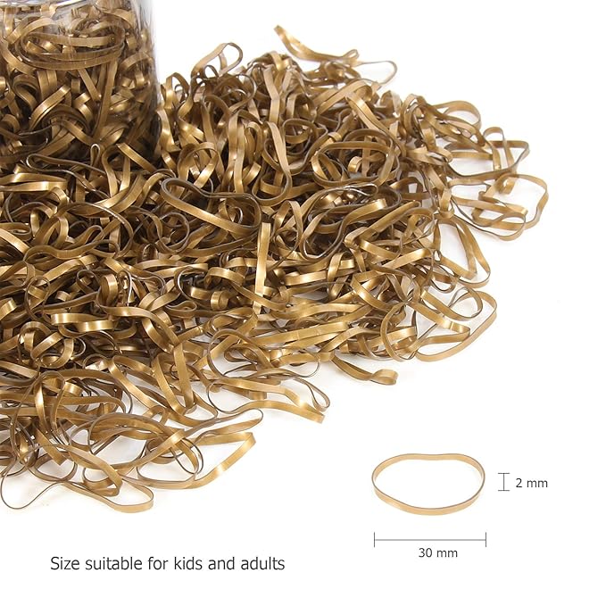 Hoyols Hair Bands Hair Ties Elastic Rubber Bands Ponytail Mini Soft for Women Girl 1000 Piece Pack Golden Color (Gold Metal) TPR