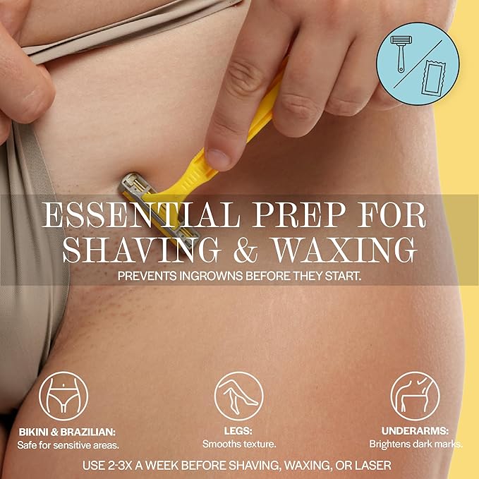 Base Laboratories Ingrown Hair - KP Bump Exfoliating Body Scrub - with AHA+BHA - Keratosis Pilaris Treatment - Daily Skin Exfoliant - Helps Reduce Strawberry Skin & Razor Bumps - Men & Women 3oz