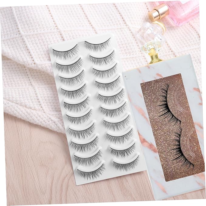 Beaupretty Rectangle Fake Lash Storage Box with Window and Handle 10-Piece Set Organizer for False Eyelashes for Makeup Artists and Eyelash Enthusiasts