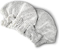 Microfiber Hair Towel Wrap, Soft Absorbent & Quick Drying Cap Set for Curly Thick Hair, Women & Girls - 2 Pcs (Stripe & Gray)