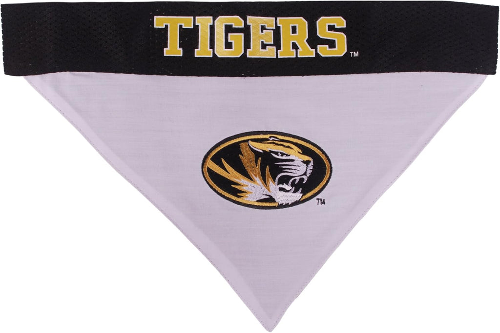 Pets First Collegiate Pet Accessories, Reversible Bandana, Missouri Tigers, Small/Medium