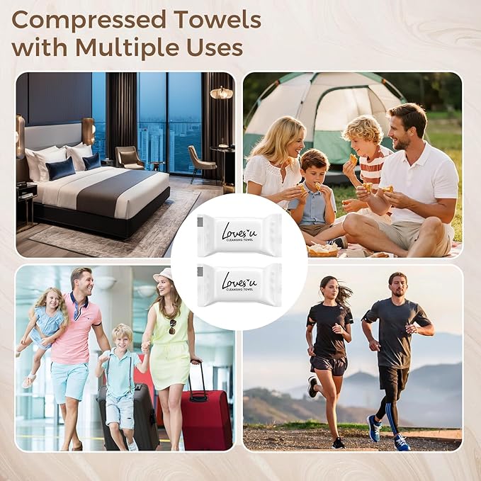 80 PCS Compressed Towel Tablets, Soft Thickened Disposable Washcloths for Travel, Portable Compressed Face Towels 11.8x9.4in Cotton Disposable Face Towels for Traveling Beauty Home