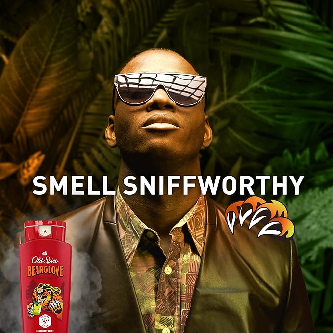 Old Spice Cleansing Body Wash for Men, 3X Defense, 24/7 Shower Fresh with Lasting Scent, 2-in-1 Body & Face Wash, Bearglove with Crisp Orchard Scent, 24 oz (Pack of 4)