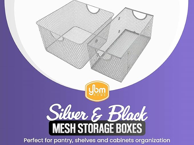 YBM Home Wire Mesh Storage Basket Organizer for CD and DVDs - 6 Pack