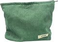 GUTGNK Corduroy Ladies Cosmetic Bag, Large Capacity Canvas Cosmetic Bag Travel Toiletry Bag Accessories Organizer, Grass Green