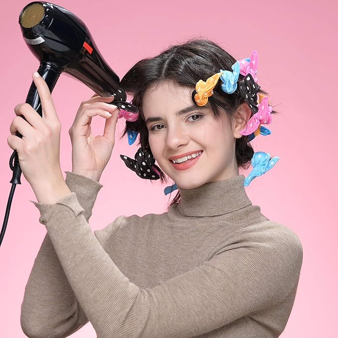 Aimin Hair Heatless Curlers, Soft Hair Curlers To Sleep In, Overnight Heatless Curls For Long Hair, No Heat Foam Curlers, Satin Sponge Rollers For Hair(20 pcs, dark colour) …