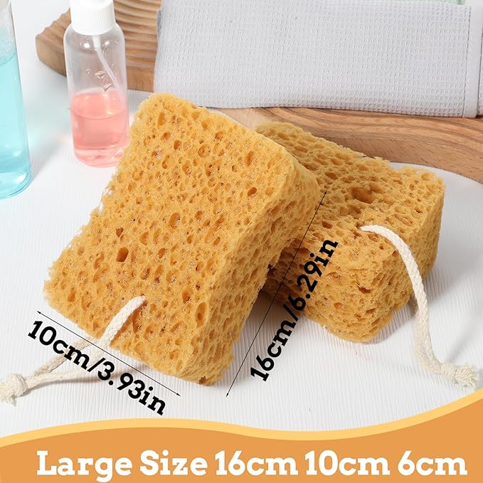 Bath Sponge, 2 Pcs Large Bath Sponges for Shower Soft Loofah Exfoliating Body Sponge for Women Men Home Bathroom Face Body Washing Bathing Deep Cleansing