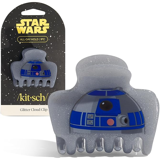 Kitsch x Star Wars R2-D2 Glitter Medium Hair Clip for Women – Whimsical Galaxy-Inspired Claw Clip | Recycled Plastic, Strong Secure Grip, | Ideal Gifts for Women, Hair Accessories for Girls