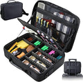 Professional Barber Clipper Case Organizer Bag with Adjustable Dividers, Detachable 6-Slot Scissors Panel, Travel Grooming Tool Storage - Fits Wahl/Andis/Hatteker