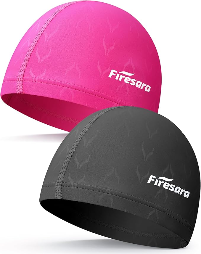 Firesara Fishtail Fabric Swim Cap for Men Women, Breathable High Elasticity Swimming Cap Hair Protection Quick Dry Soft for Long Hair Short Hair, Kids Boys and Girls