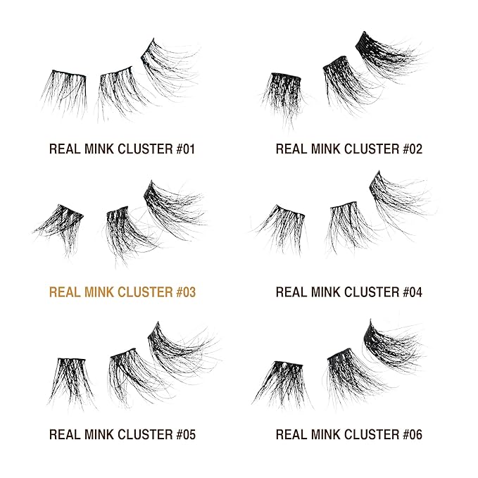 i•ENVY Extended Real Mink Lash Clusters Lashes DIY Salon Lash Extension Apply Underneath Natural Lashes for Perfect Lash Extension Effect, False Eyelashes Reusable