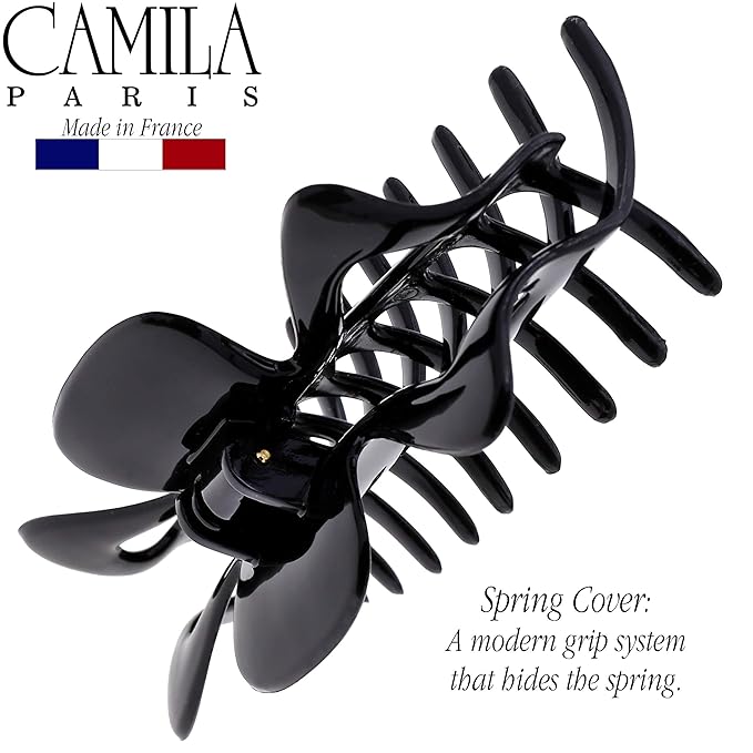 Camila Paris CP3028 French Large Hair Clips for Women Thick Hair for Long Curly Wavy Hair, Girls Hair Claw Clip, Durable Styling Big Claw Clip for Thick Hair, Strong Hold No Slip Grip, Made in France