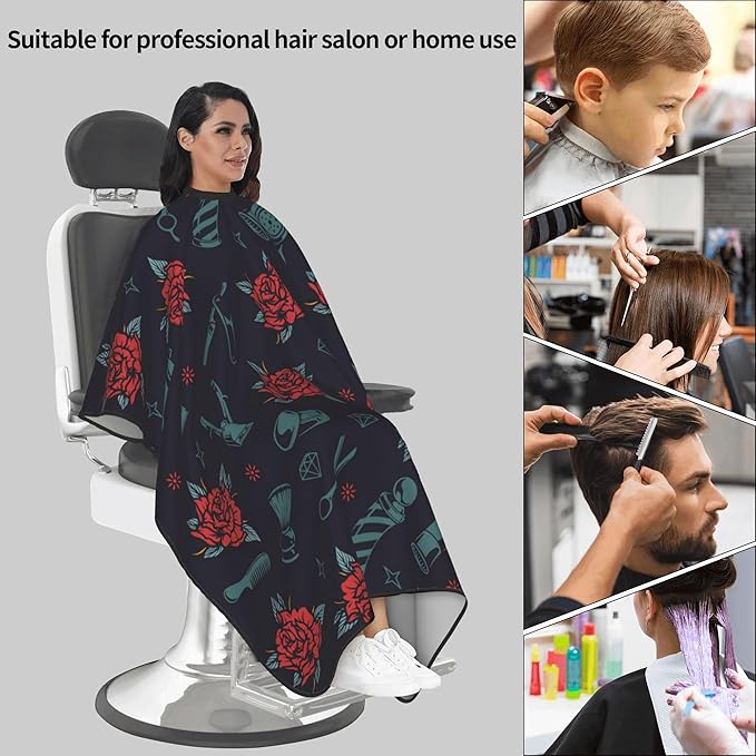 Adult Barber Cape, Professional Salon Haircut Capes, Haircut Kit Hairdressing Apron for Home Salon Barbershop