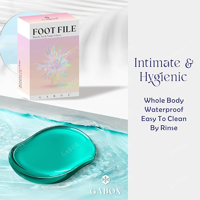 GABOX Nano Glass Pro Foot File - Callus Remover for Feet - Heel Foot Scrubber Dead Skin Exfoliator - Pedicure SPA Tool for Women & Men - Removedor de Callos en Los Pies - Crystal Green