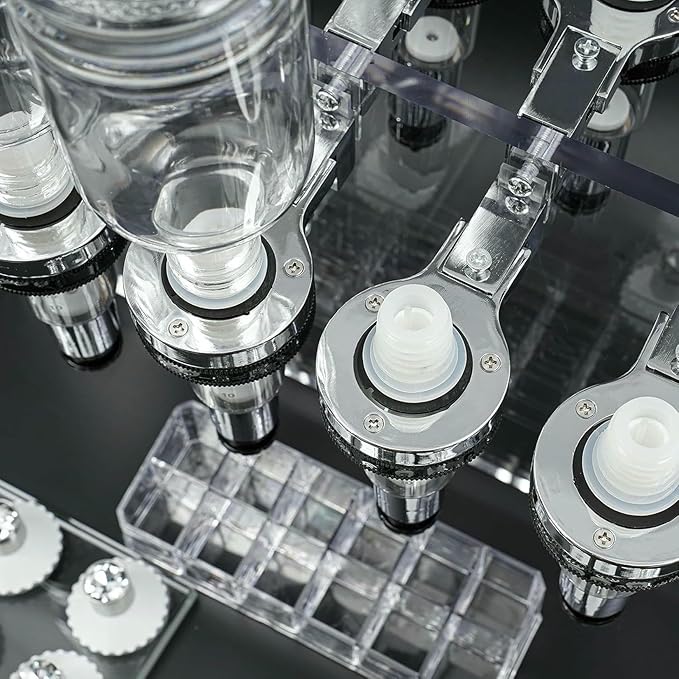 12-Bottle Manual Perfume Dispenser - Desktop Liquid Filling Machine Kit for Salon, Studio, Bar & Store - Efficient Liquid Transfer Tools for Fragrance and Cosmetic Use