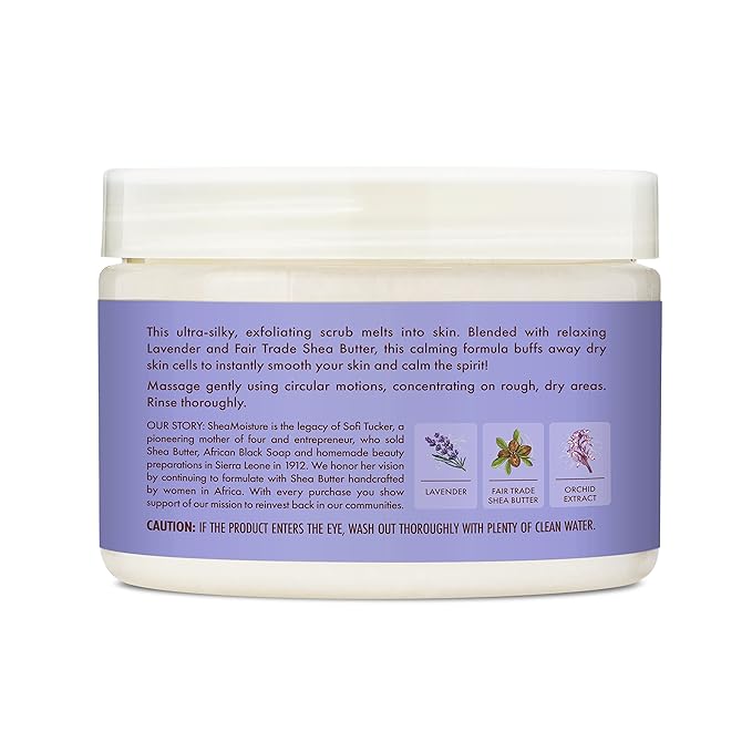 SheaMoisture Creme Body Scrub Lavender Calming Skin Care with Fair Trade Shea Butter 11.3 oz