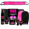 Fake You! All-in-One Ultimate Tanning Kit Bundle – Includes Tanning Mousse, Tanning Drops, Back Applicator, Exfoliating Mitt, and Fake Tan Gloves – Perfect for Seamless Self-Tanning