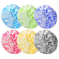 6 PCS Shower Caps for Women, Double Side Waterproof Shower Cap, Reusable Elastic Bath Caps for Shower, EVA Bathing Shower Caps, Bath Hair Caps - Plum Blossom