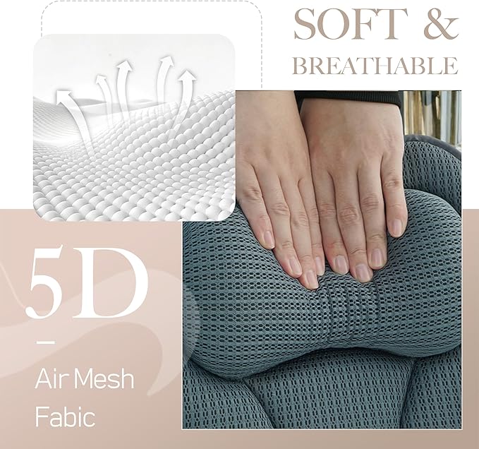 Bath Pillows for Tub – Luxury Bath Pillow & Bathtub Pillow with 6 Strong Suction Cups, Soft Cushion for Head and Neck Support, Relaxing Bath Accessories for Women (Gray)