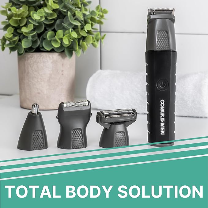 Conair Men All-in-One Trimmer for Men - Nose Hair, Beard, Mustache, Body Hair Trimmer - 16 Piece Men's Grooming Kit for Manscaping- Showerproof - Rechargeable